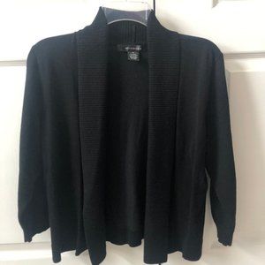 Black Cropped Cardigan Sweater